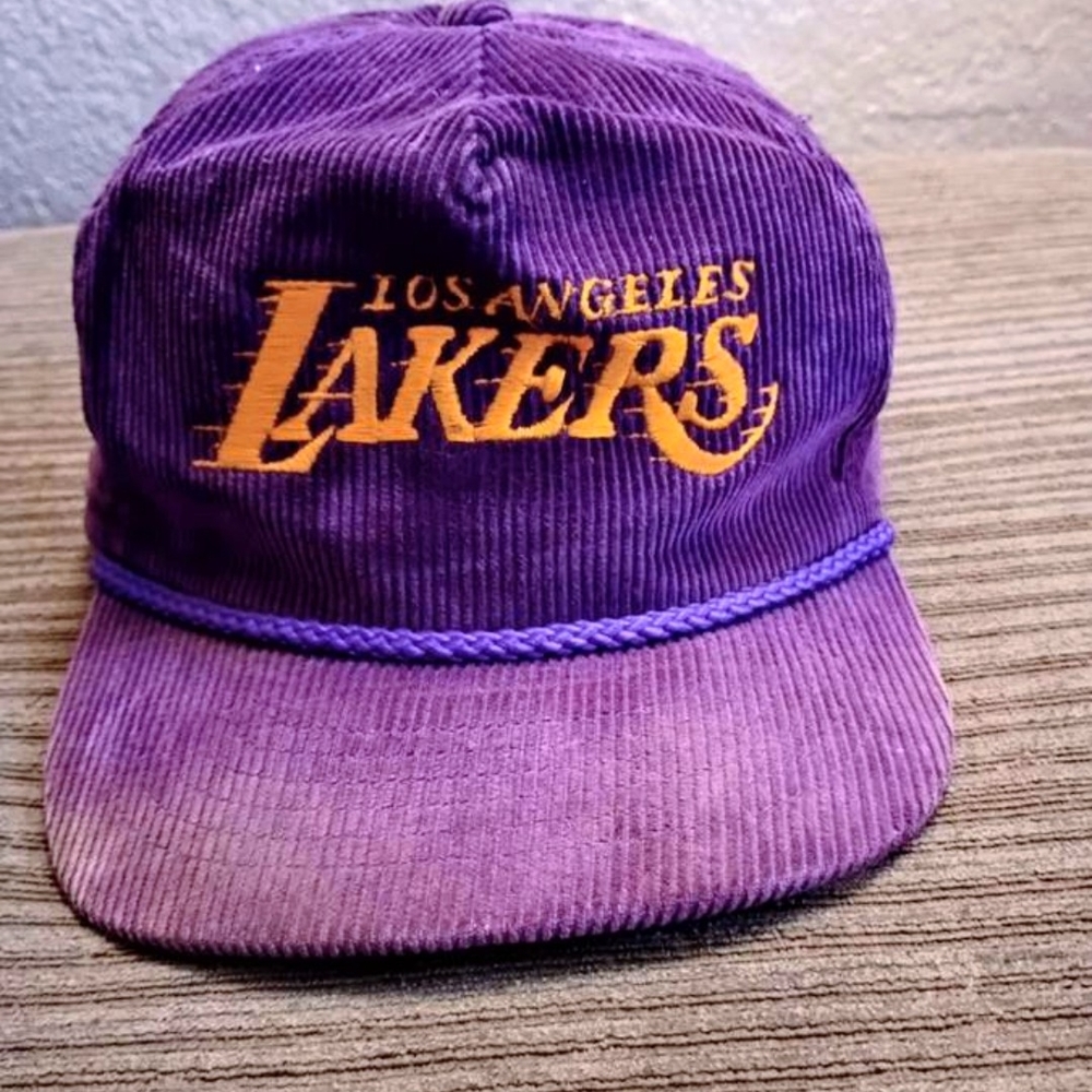 Vintage Purple Los Angeles Lakers Corduroy Cap